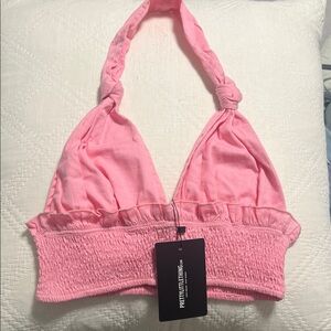 PrettyLittleThing Pink Halter Crop Top